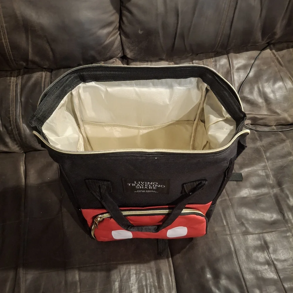 Black & Red Casual Backpack with Front Pocket